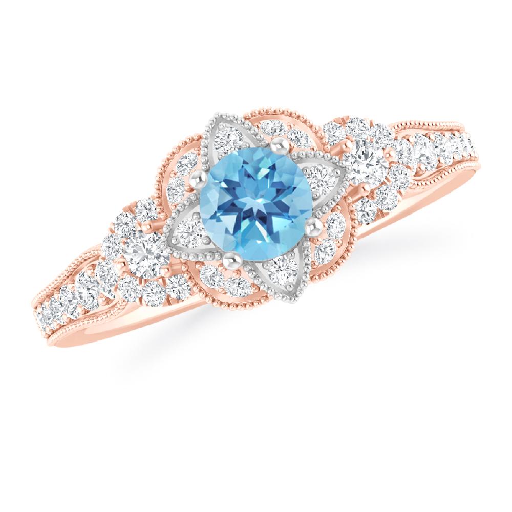 Rose Gold - Blue Topaz