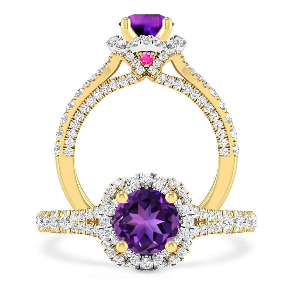 Yellow Gold - Amethyst