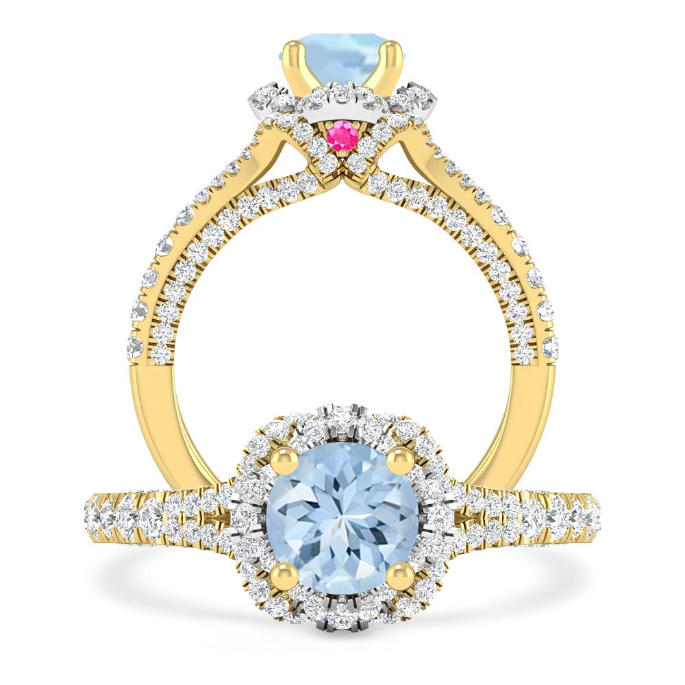 Yellow Gold - Aquamarine