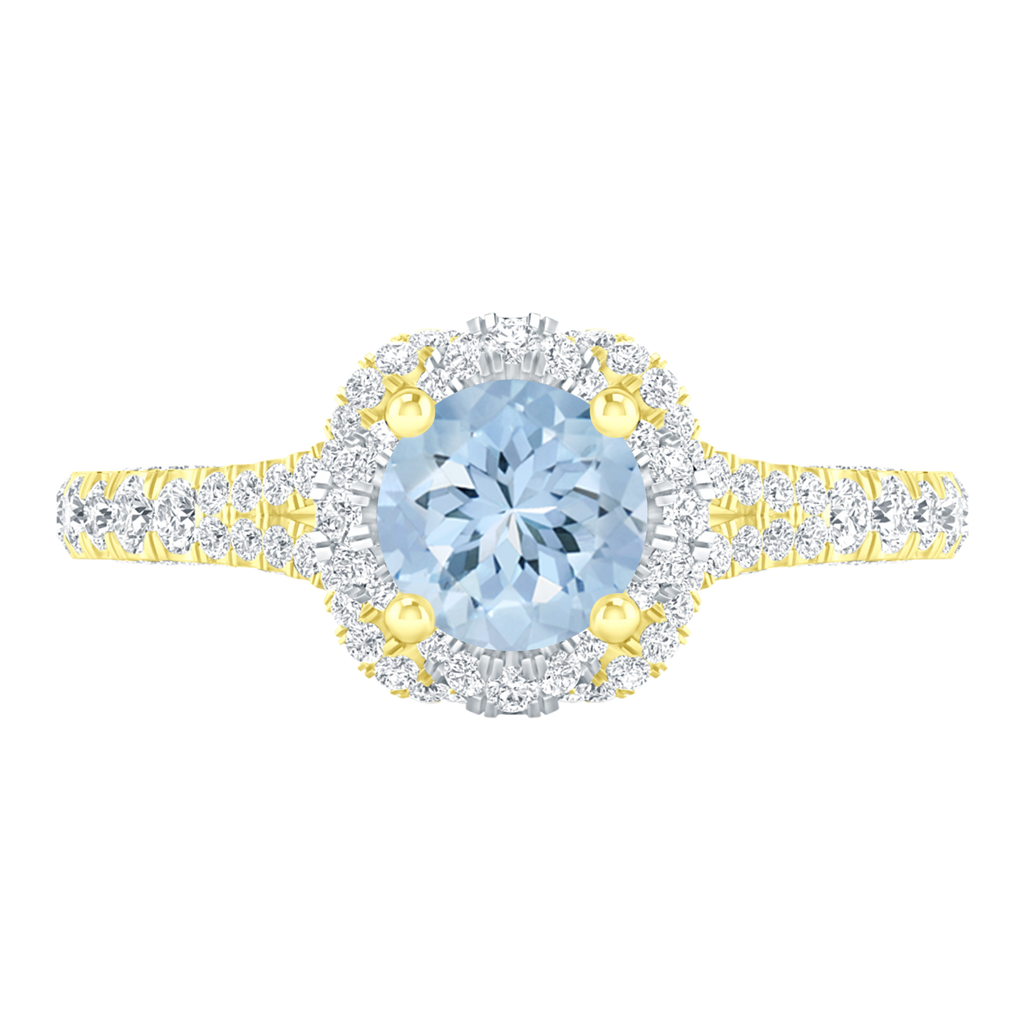 Yellow Gold - Aquamarine