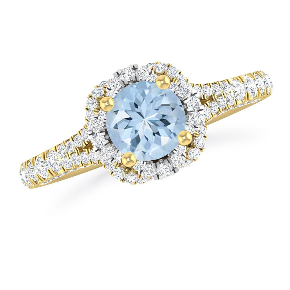 Yellow Gold - Aquamarine