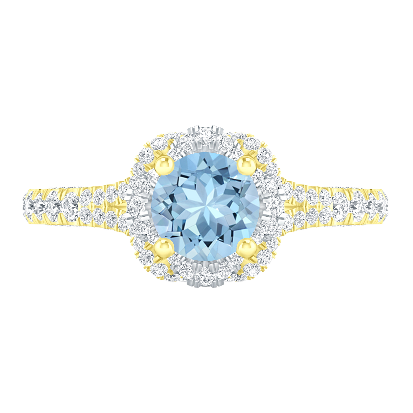 Yellow Gold - Aquamarine