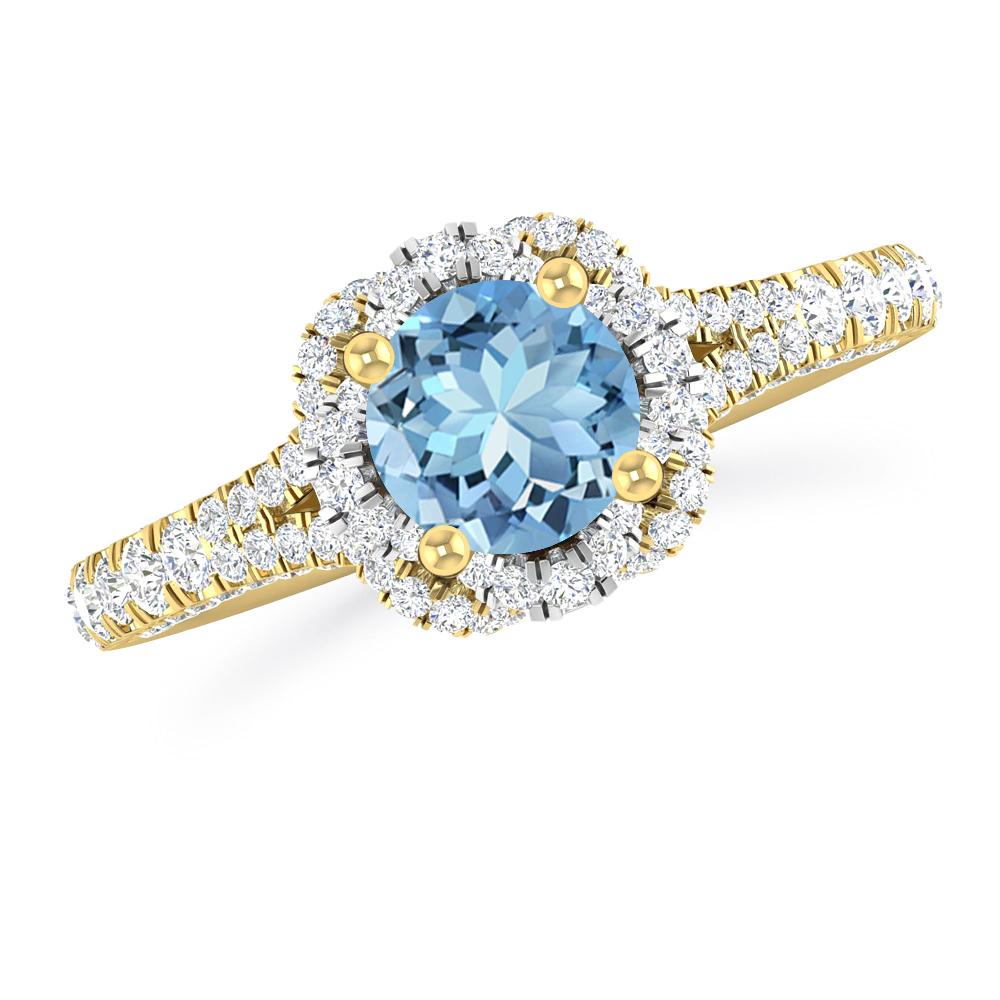 Yellow Gold - Aquamarine