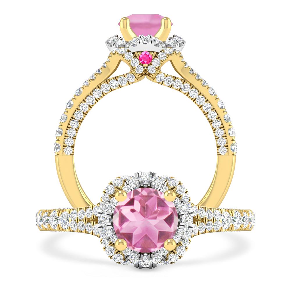 Yellow Gold - Pink Tourmaline