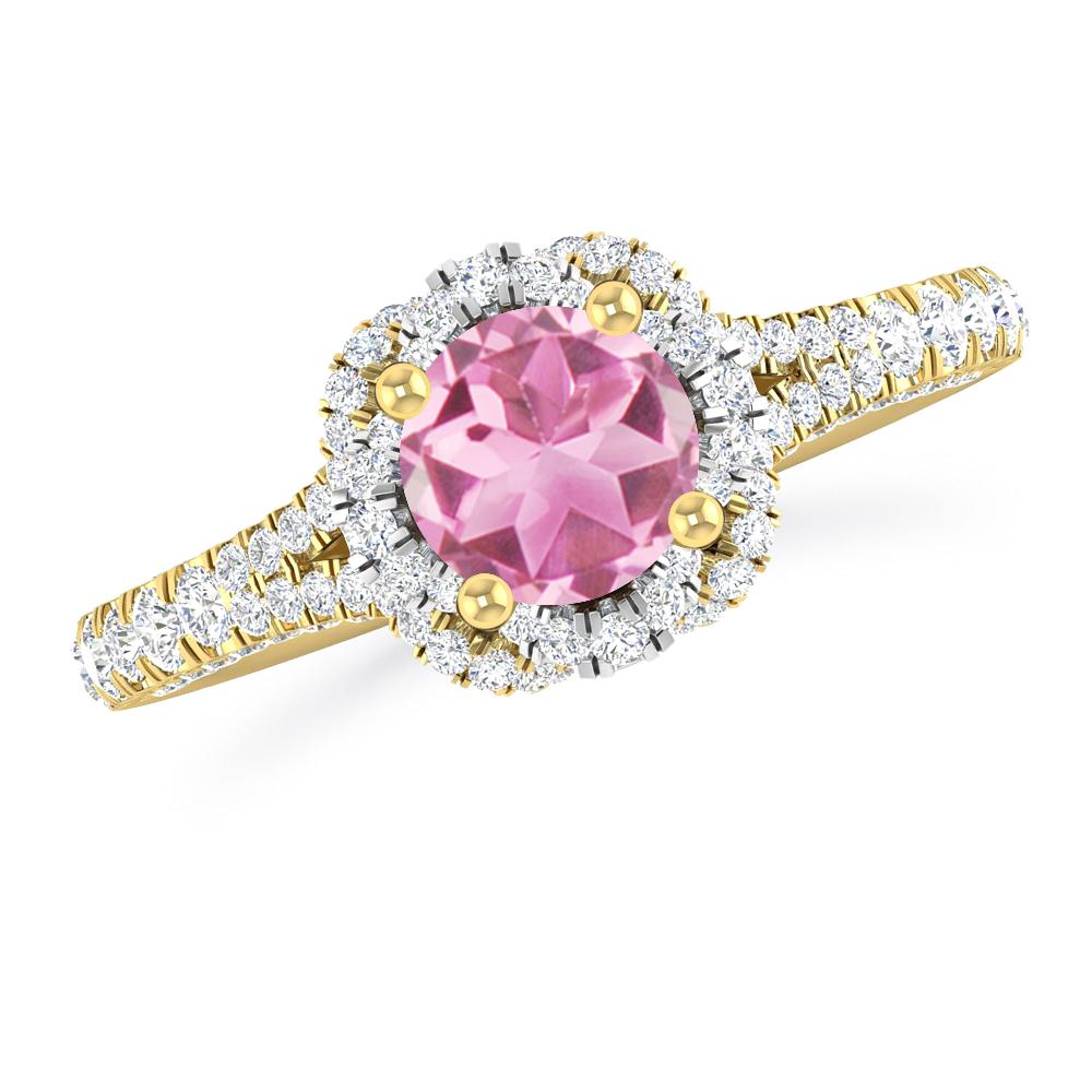 Yellow Gold - Pink Tourmaline