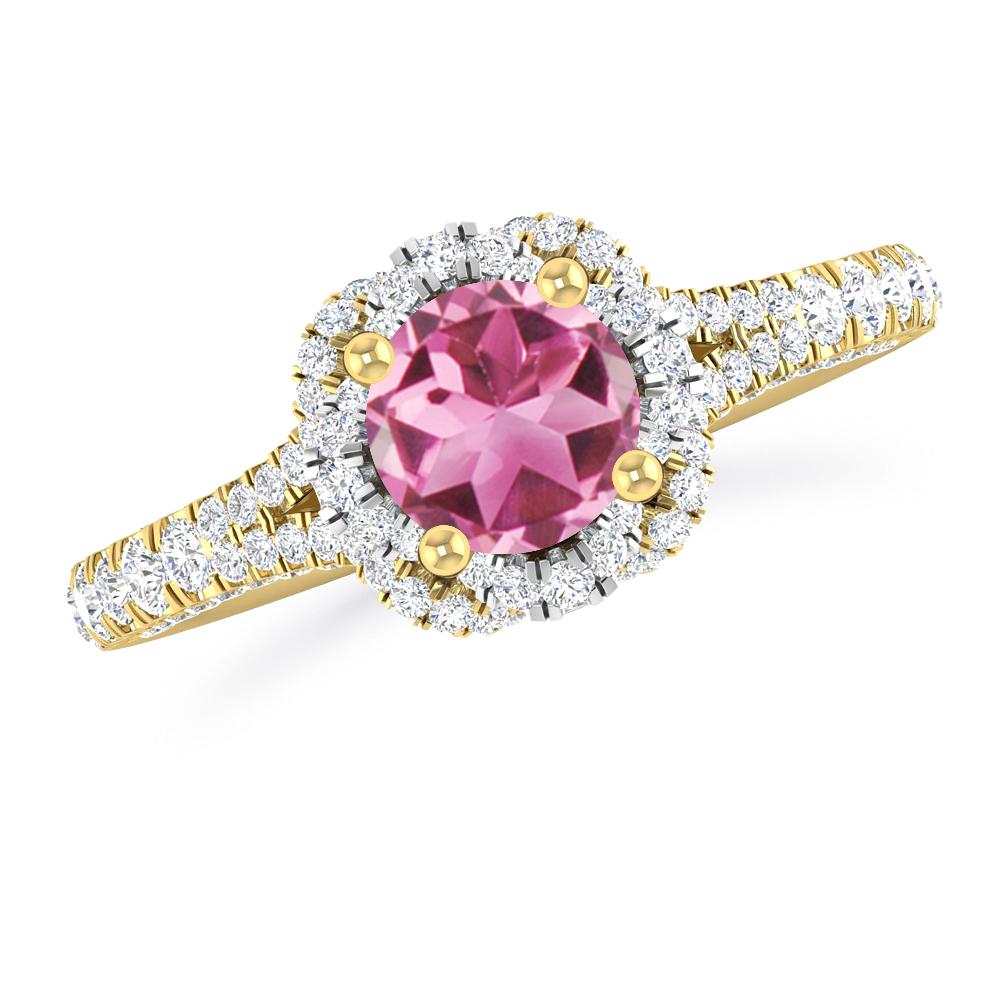 Yellow Gold - Pink Tourmaline