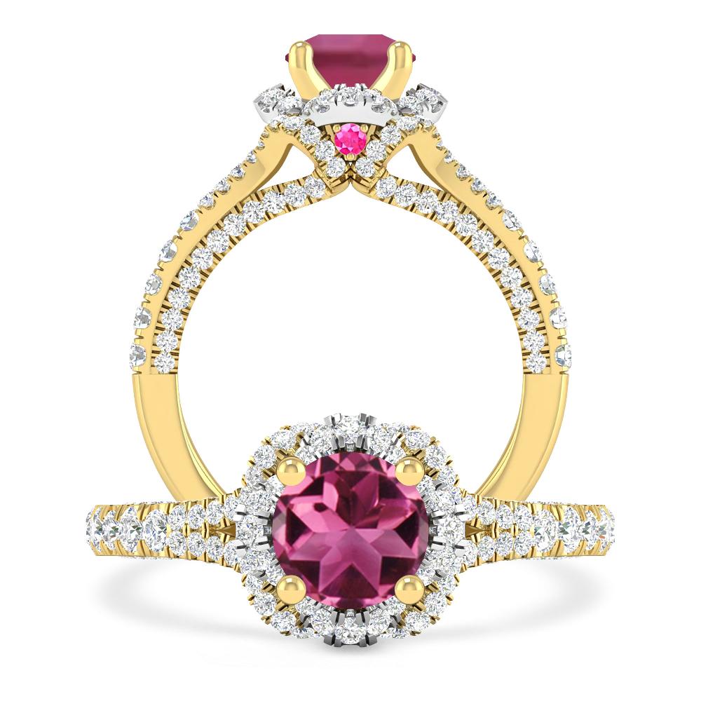 Yellow Gold - Pink Tourmaline