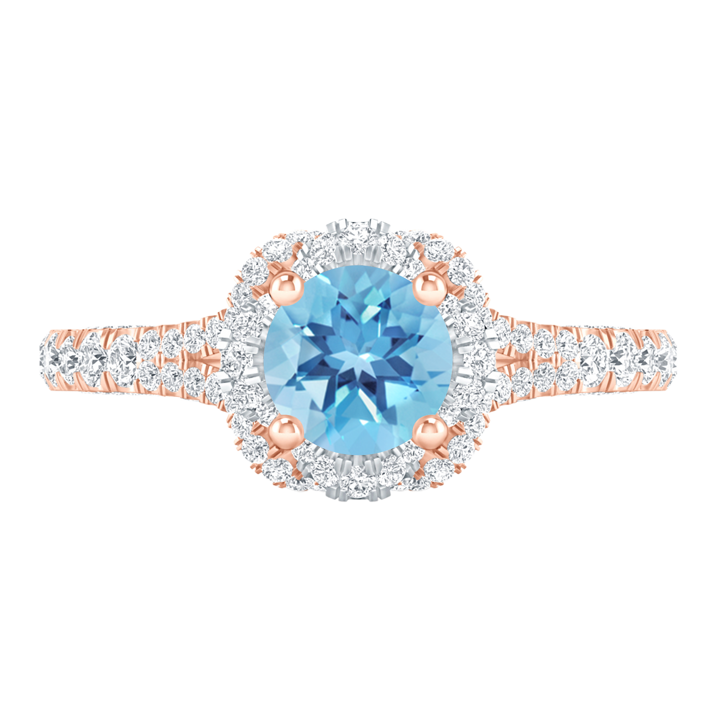 Rose Gold - Blue Topaz