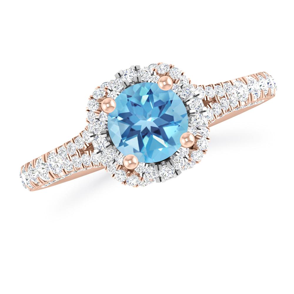 Rose Gold - Blue Topaz