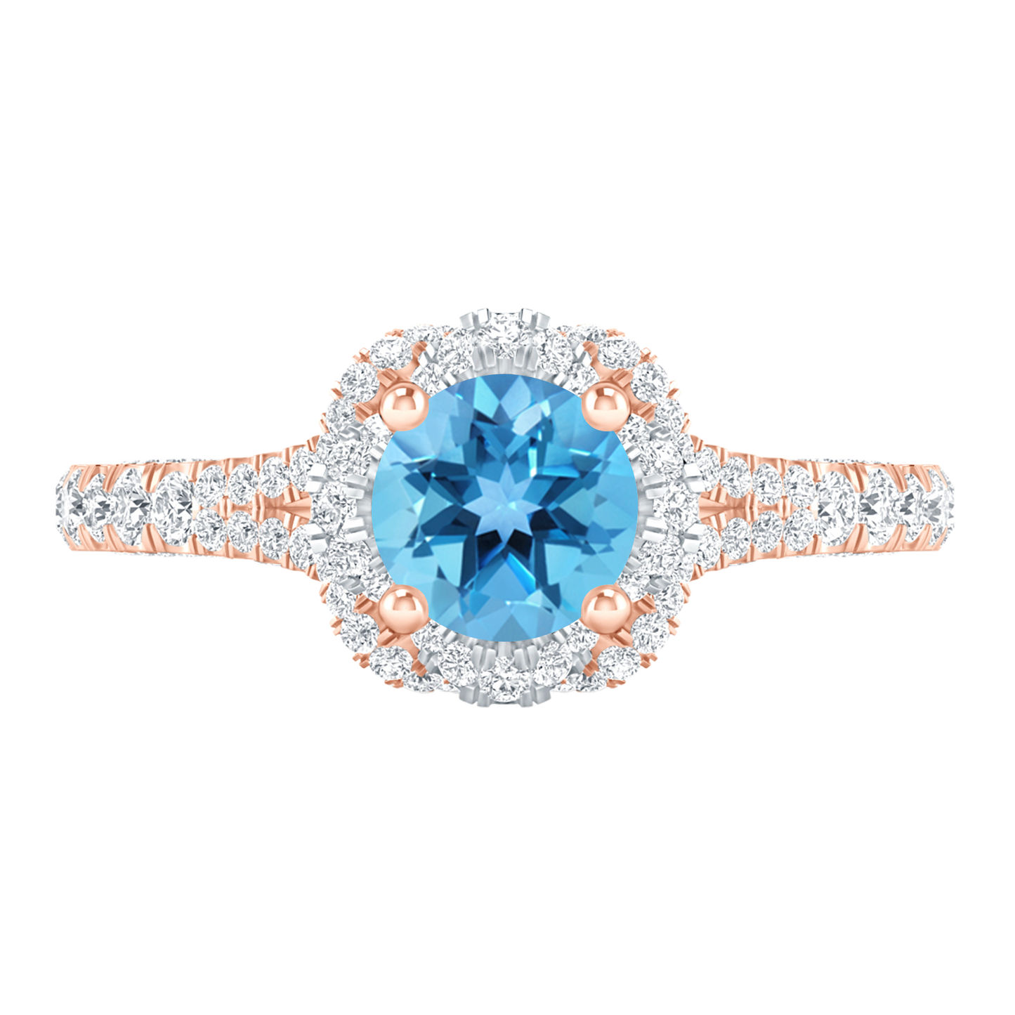 Rose Gold - Blue Topaz