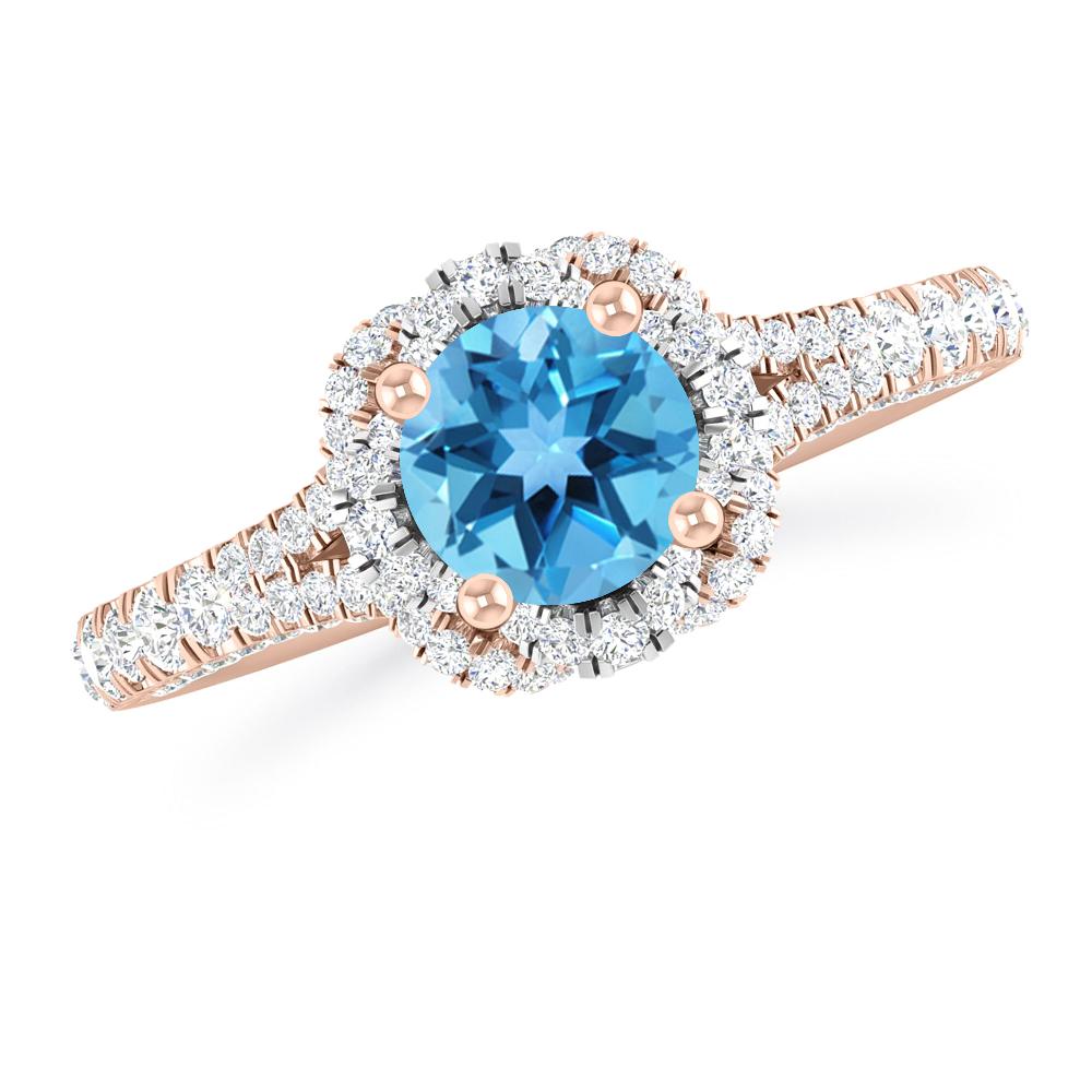 Rose Gold - Blue Topaz