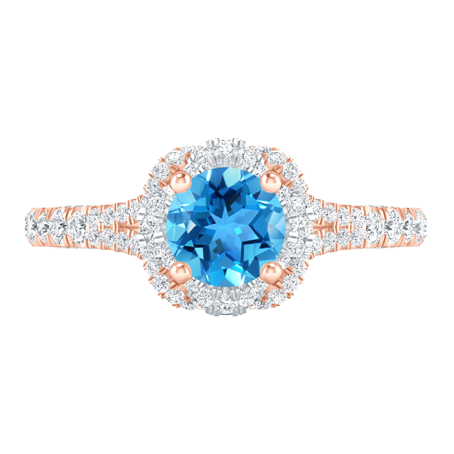 Rose Gold - Blue Topaz