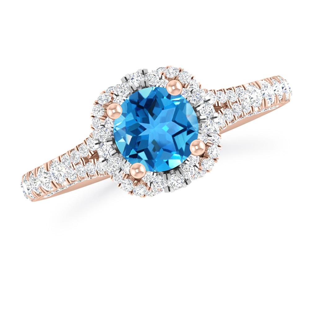 Rose Gold - Blue Topaz