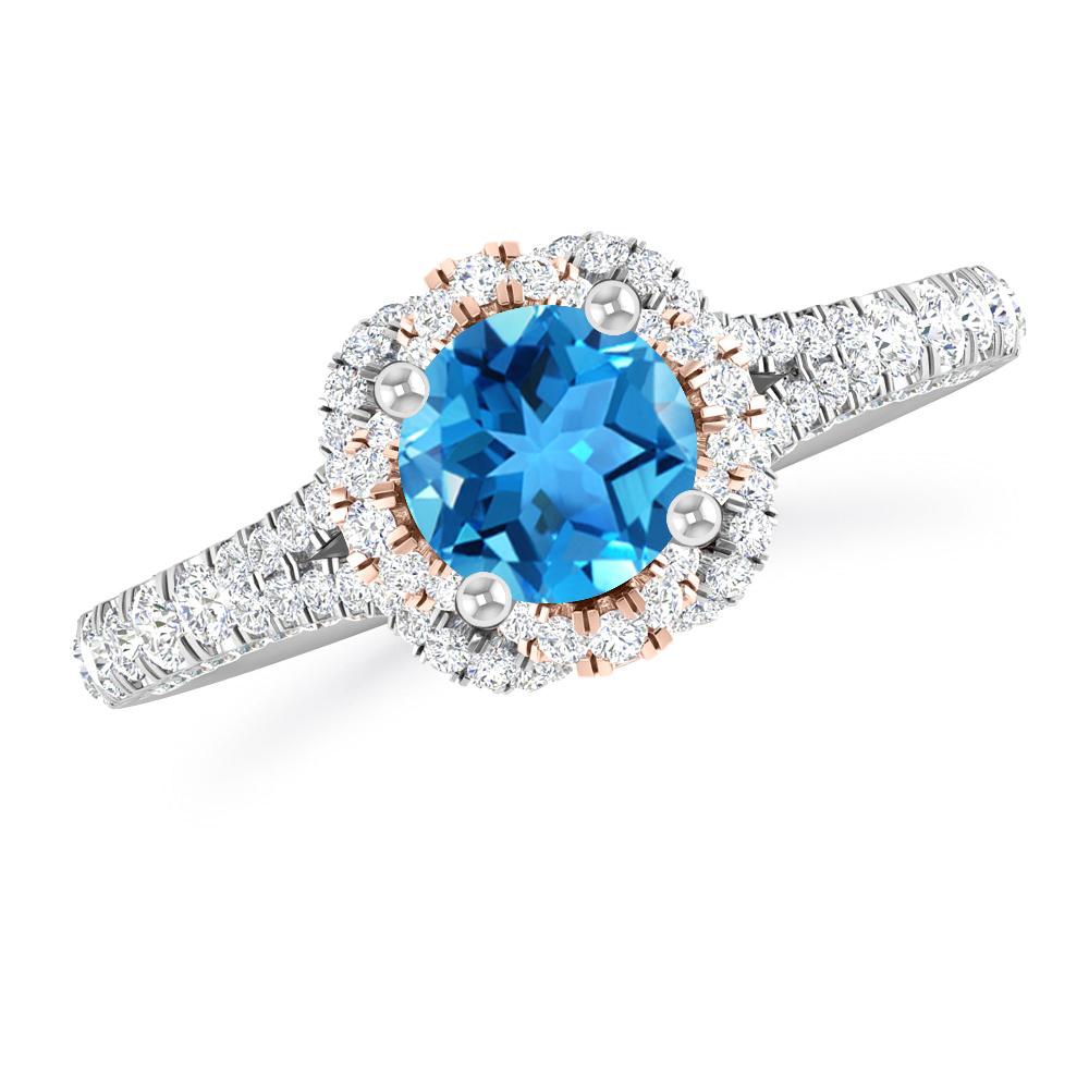 White Gold - Blue Topaz