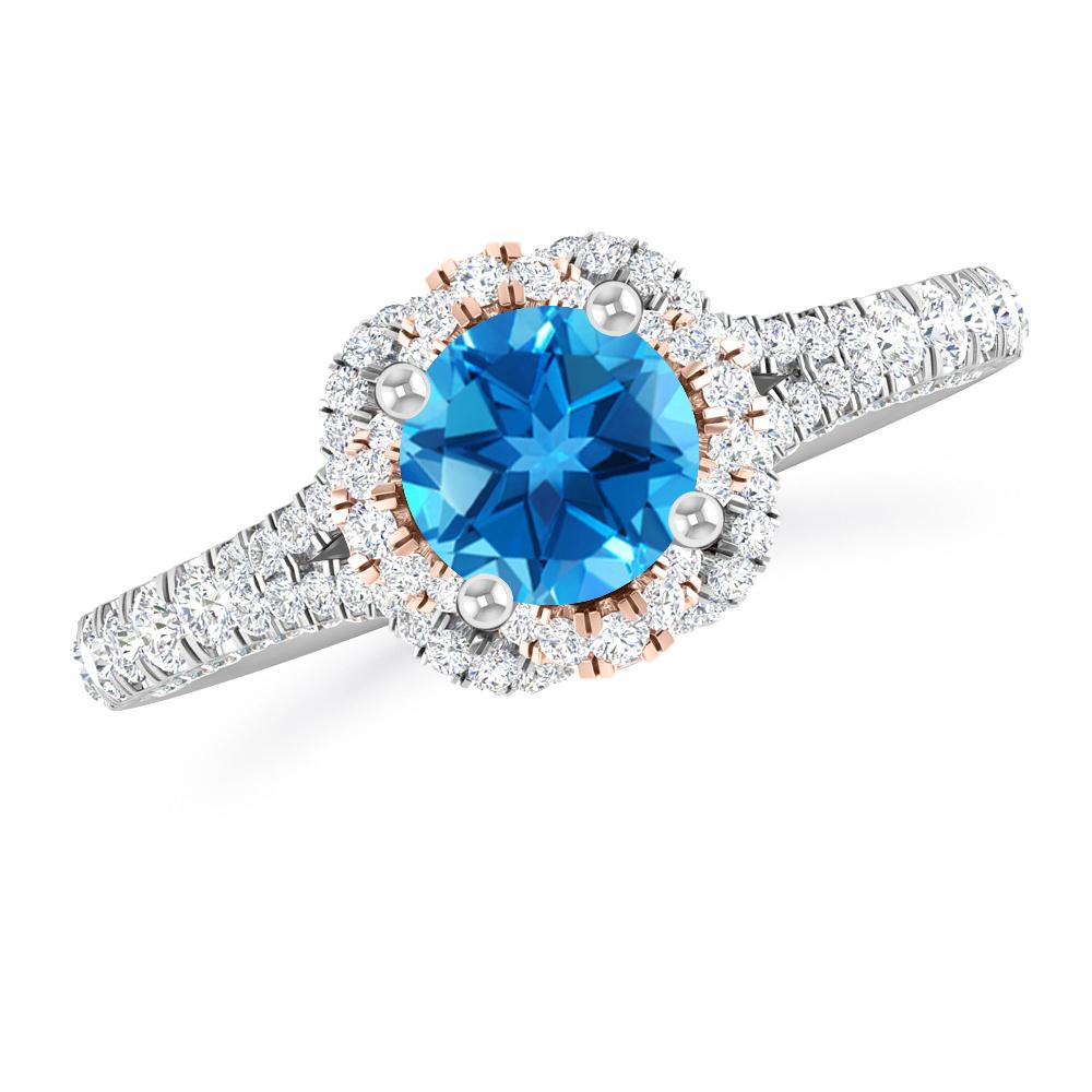 White Gold - Blue Topaz