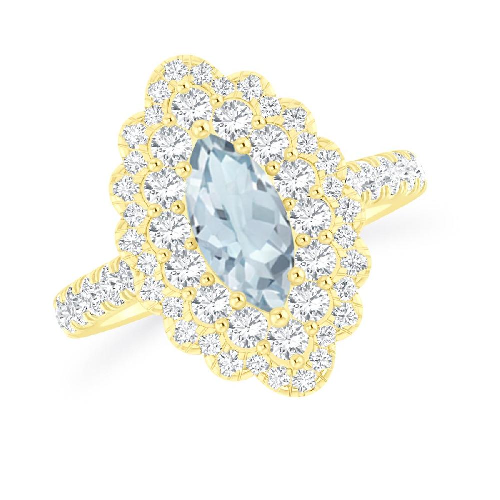 Yellow Gold - Aquamarine