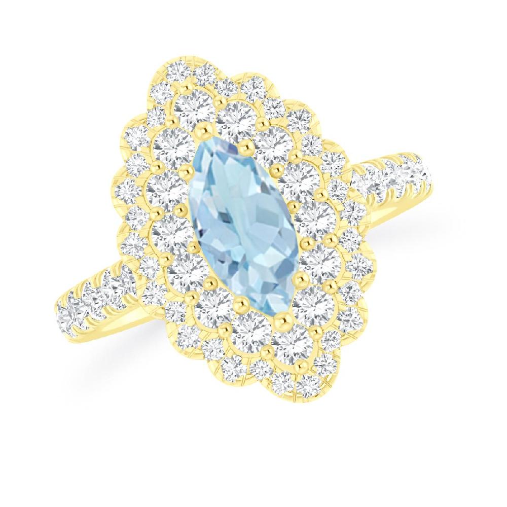 Yellow Gold - Aquamarine