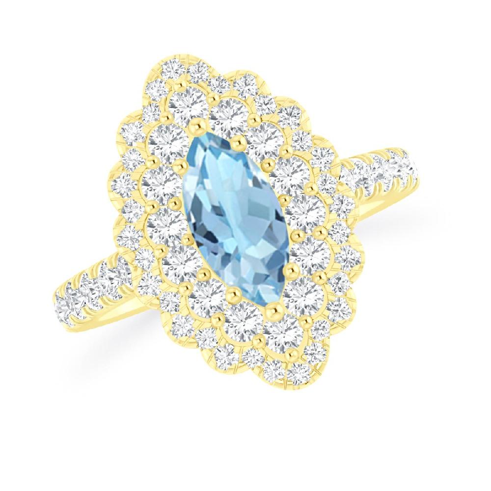 Yellow Gold - Aquamarine