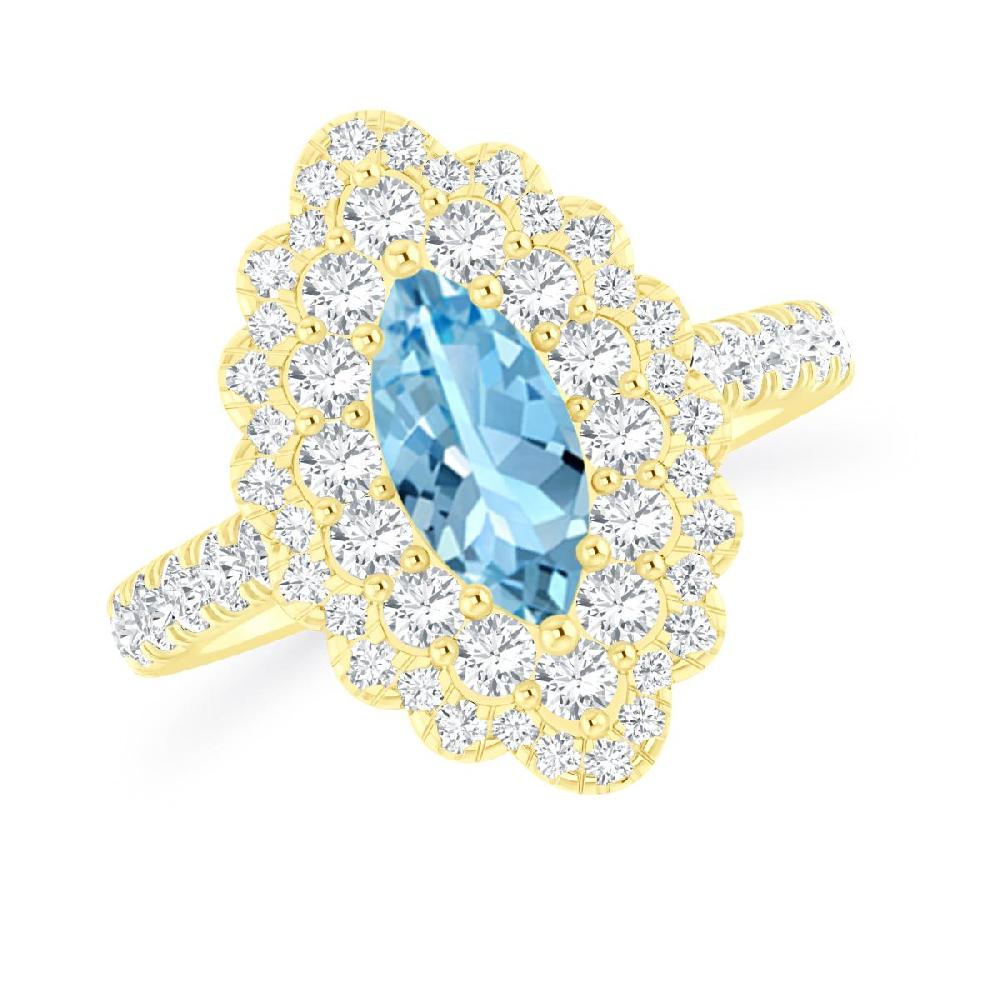 Yellow Gold - Aquamarine