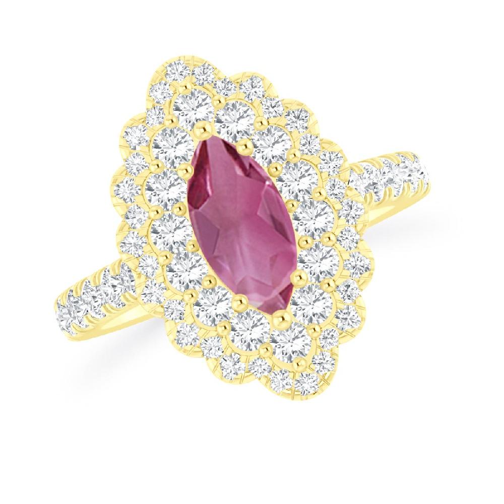 Yellow Gold - Pink Tourmaline