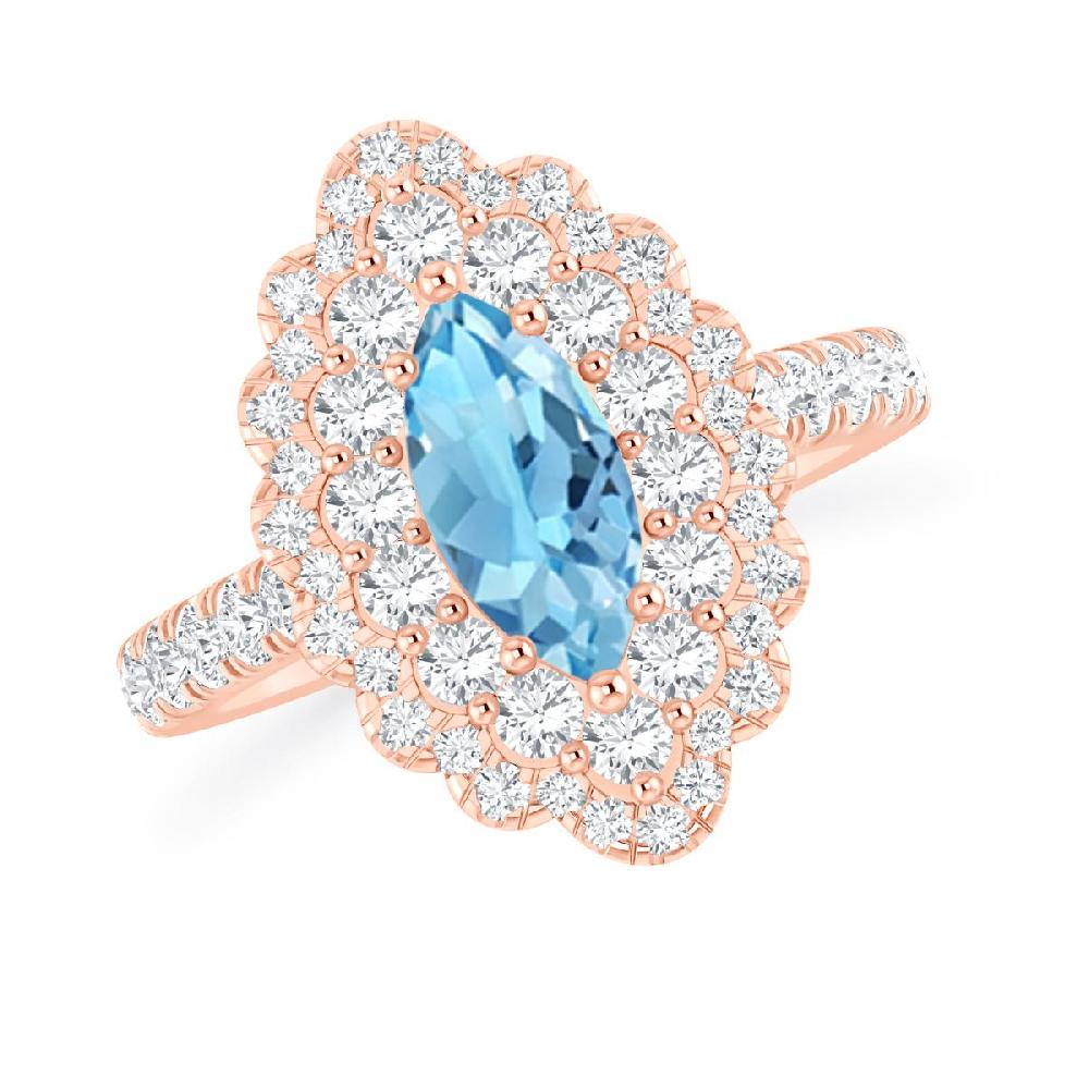 Rose Gold - Blue Topaz