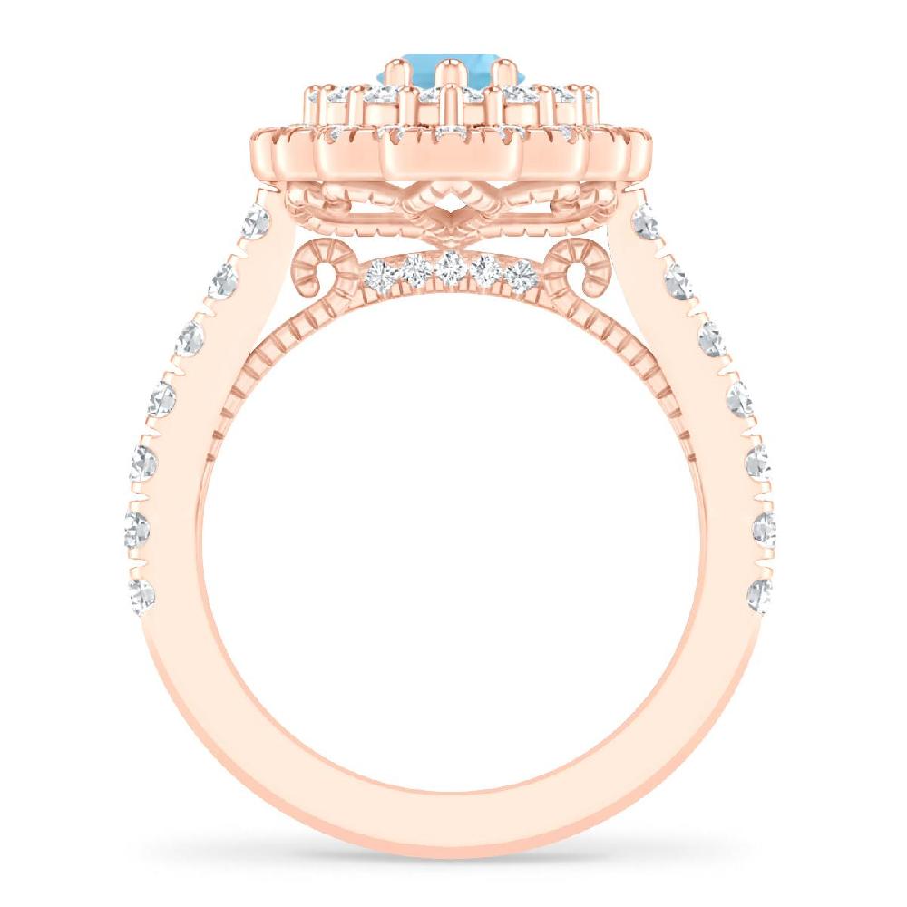 Rose Gold - Blue Topaz