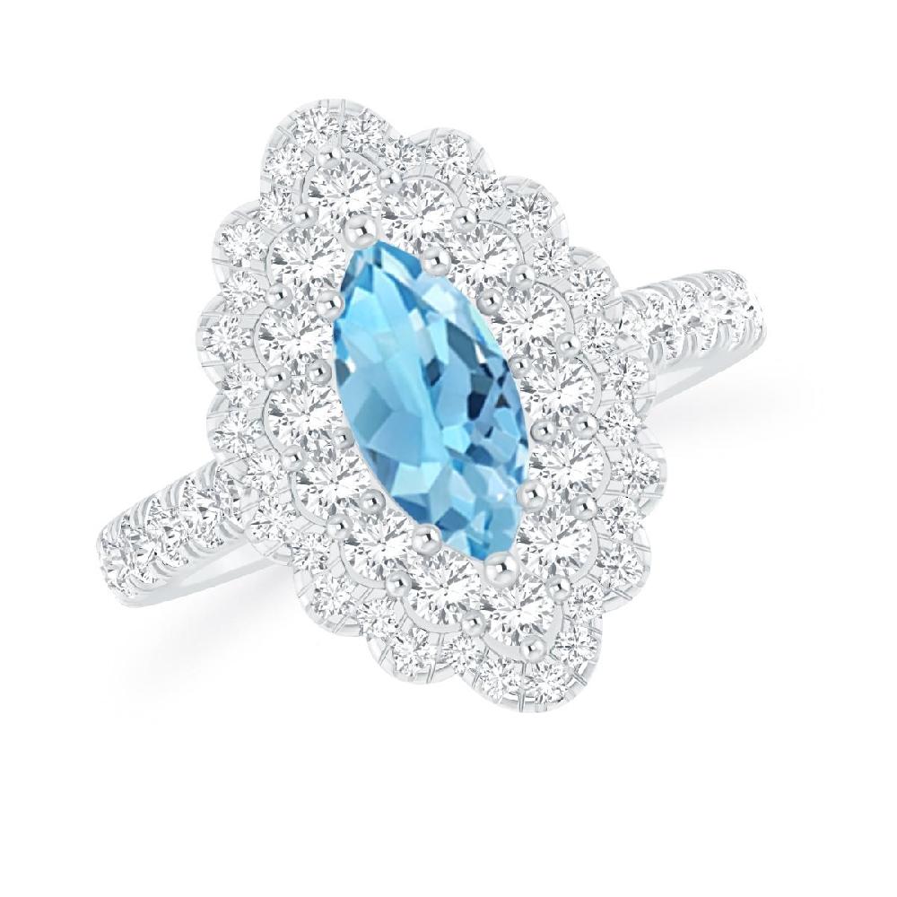 White Gold - Blue Topaz