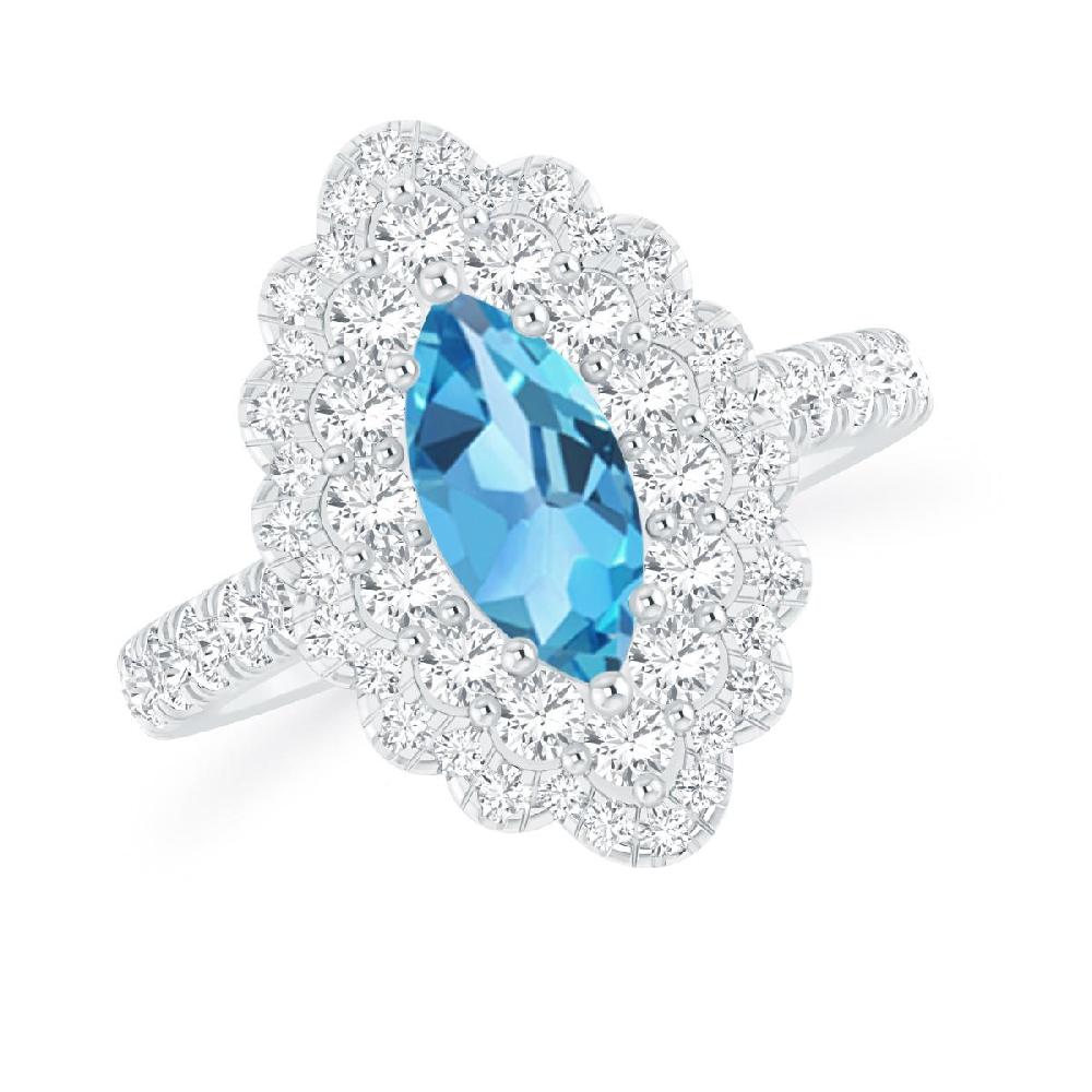 White Gold - Blue Topaz