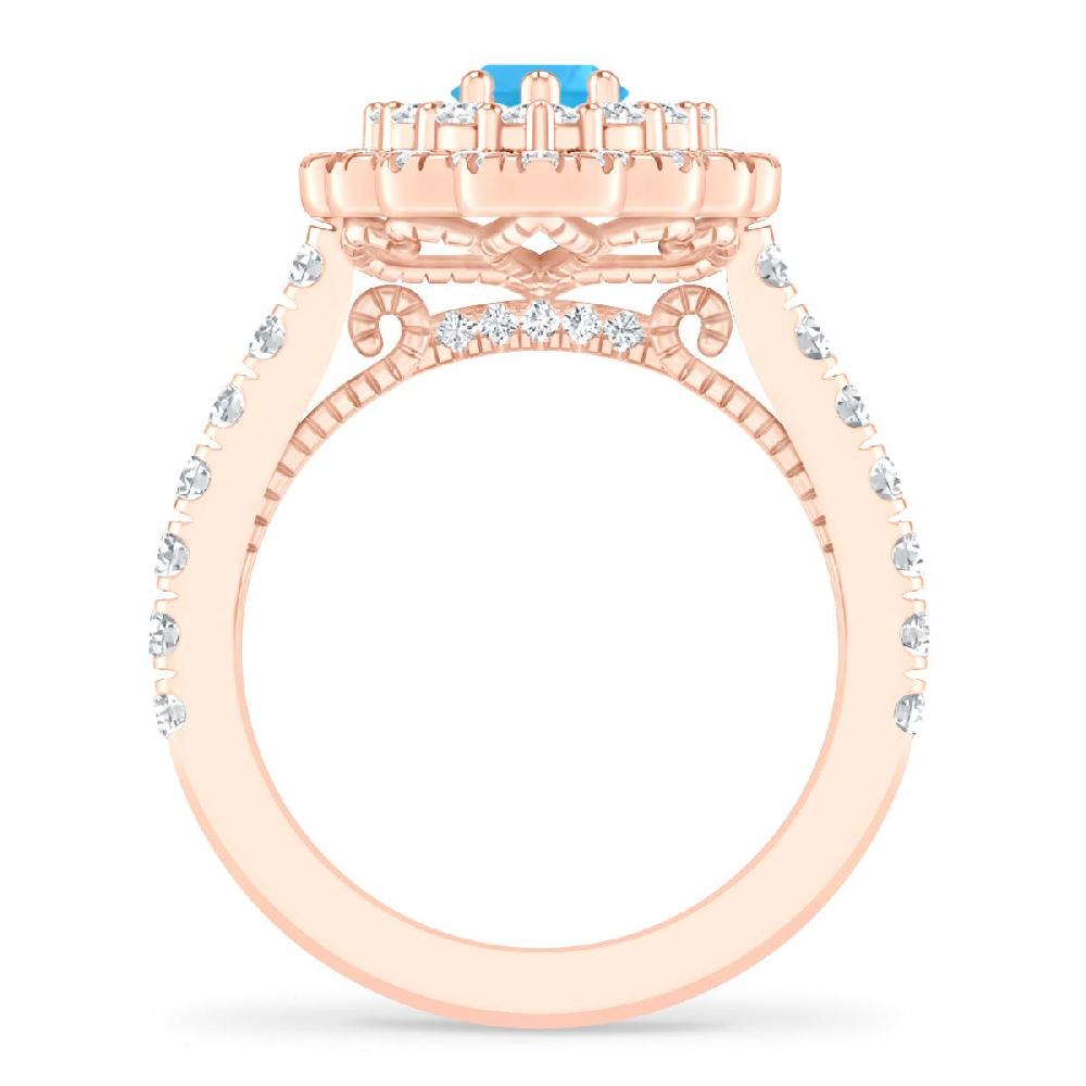 Rose Gold - Blue Topaz