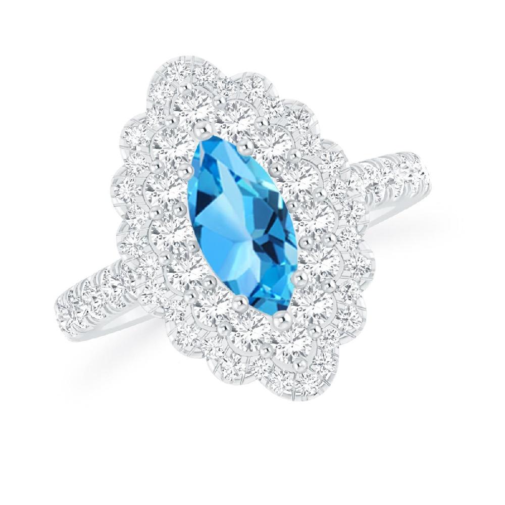 White Gold - Blue Topaz