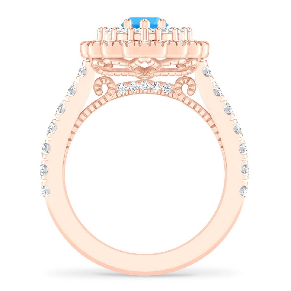 Rose Gold - Blue Topaz