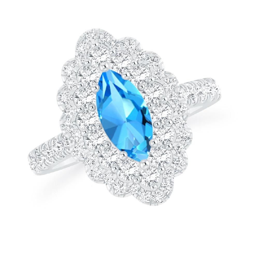 White Gold - Blue Topaz