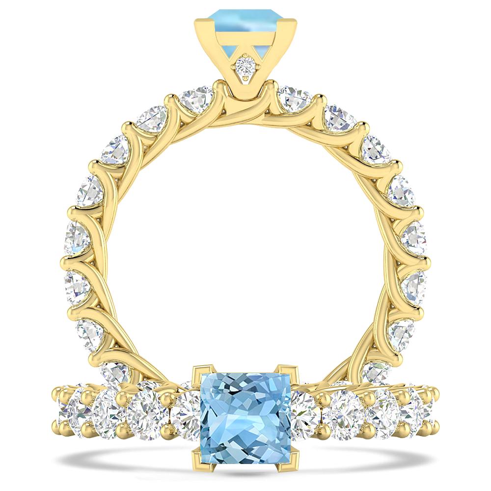 Yellow Gold - Aquamarine