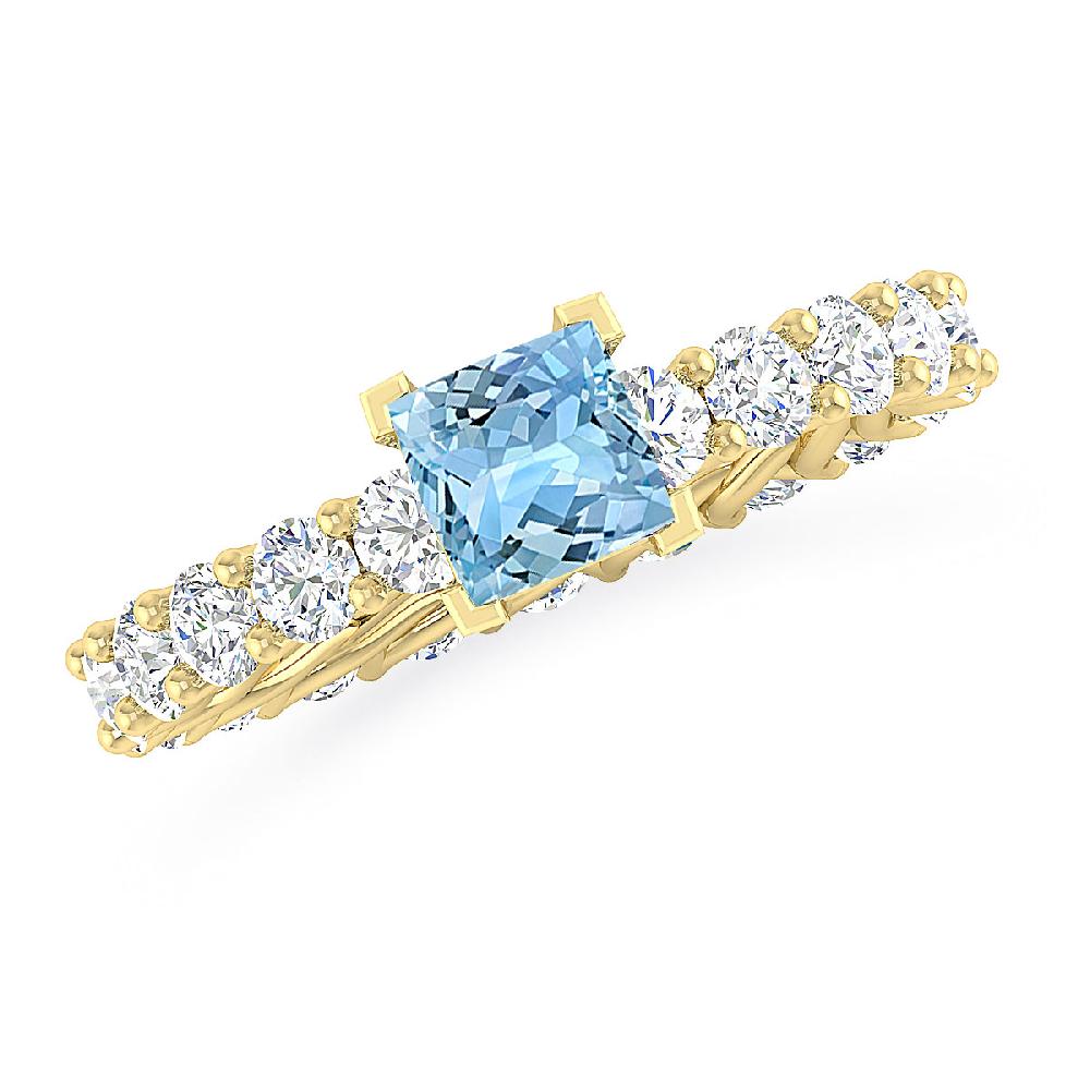 Yellow Gold - Aquamarine