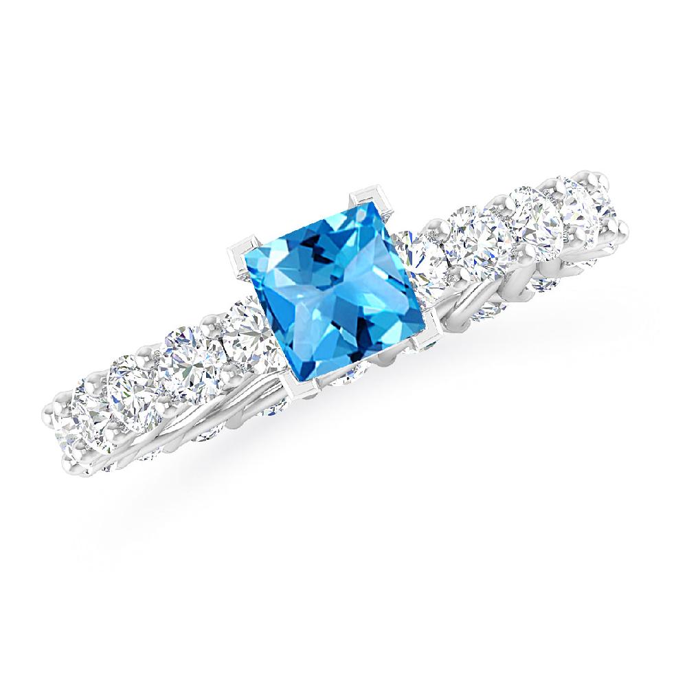 White Gold - Blue Topaz