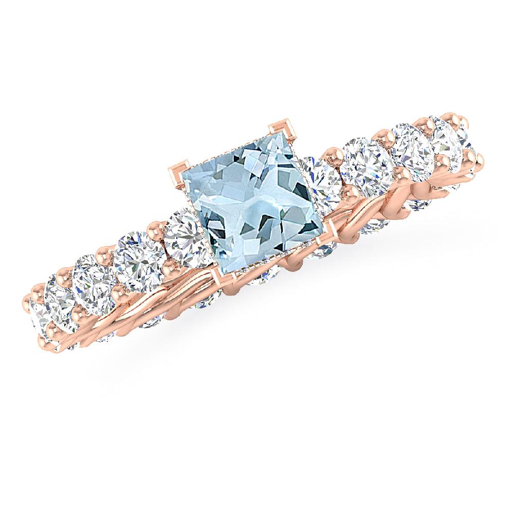 Rose Gold - Aquamarine