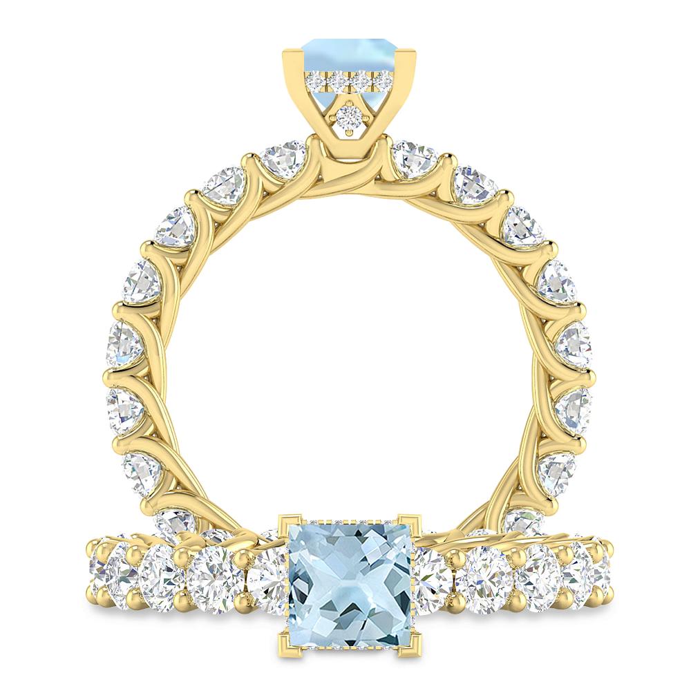 Yellow Gold - Aquamarine