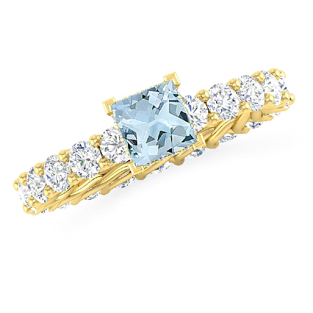 Yellow Gold - Aquamarine