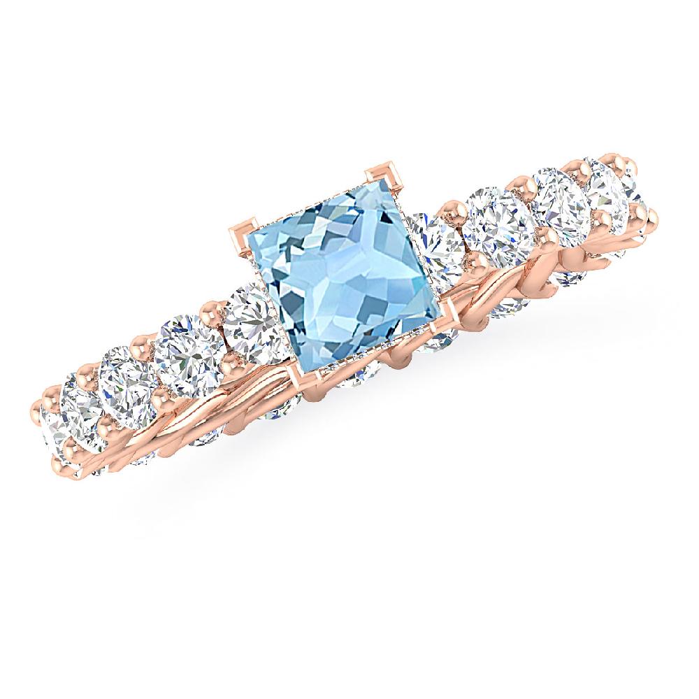 Rose Gold - Aquamarine