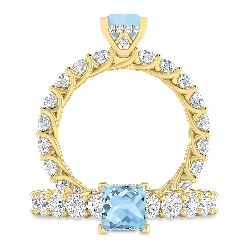 Yellow Gold - Aquamarine