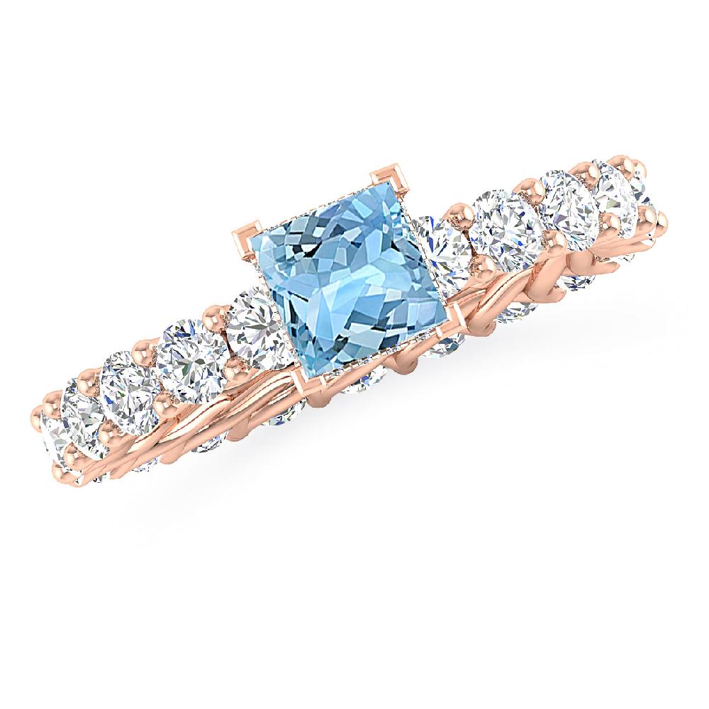 Rose Gold - Aquamarine