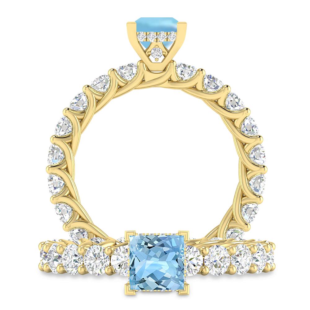 Yellow Gold - Aquamarine