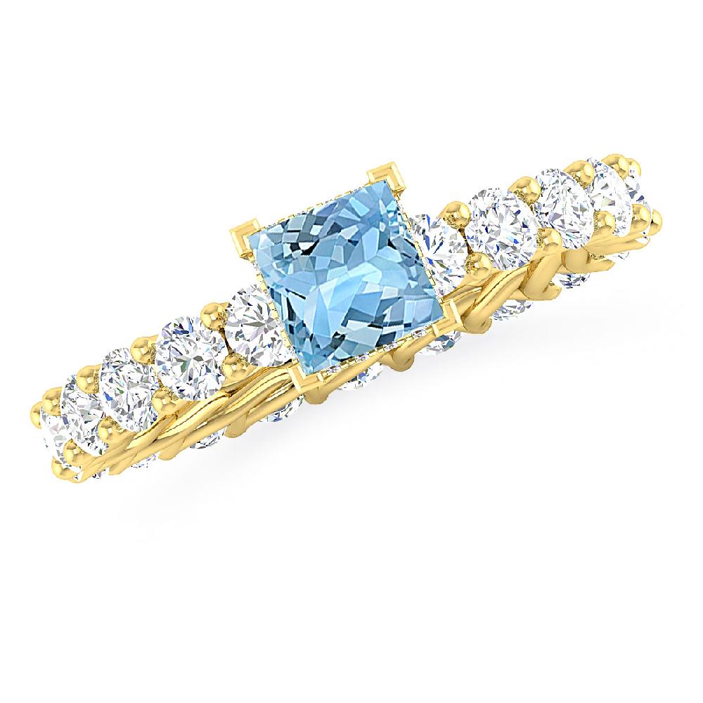 Yellow Gold - Aquamarine