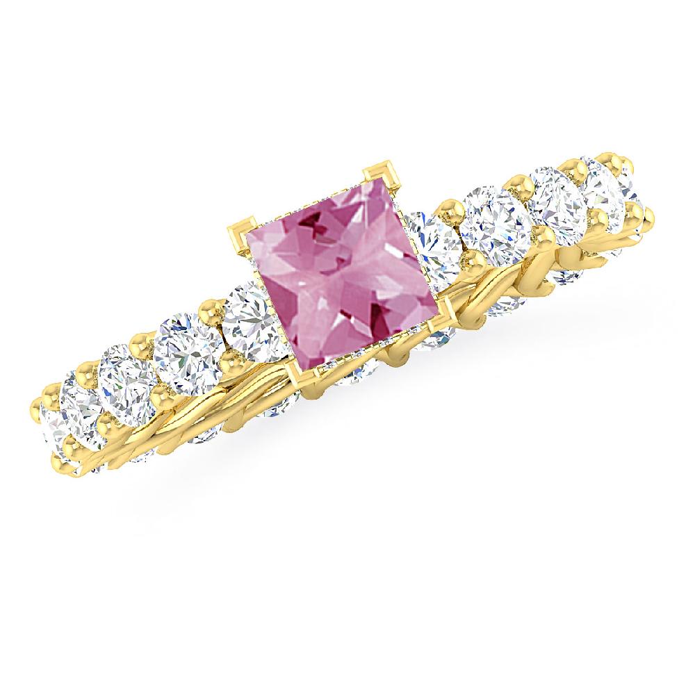 Yellow Gold - Pink Tourmaline