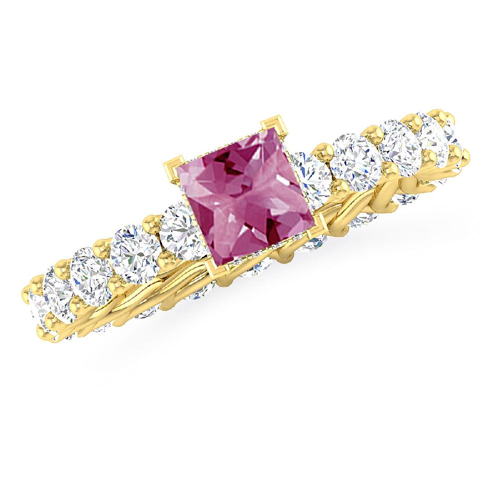 Yellow Gold - Pink Tourmaline