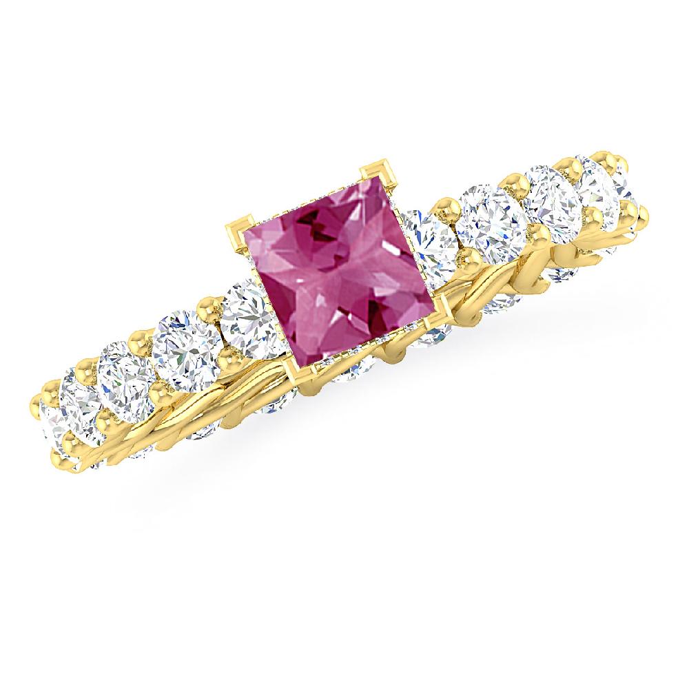 Yellow Gold - Pink Tourmaline