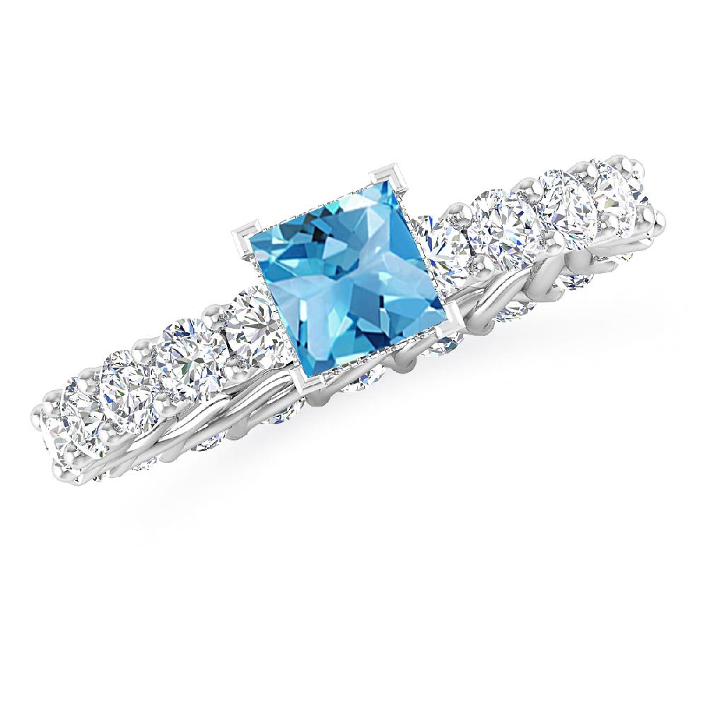 White Gold - Blue Topaz