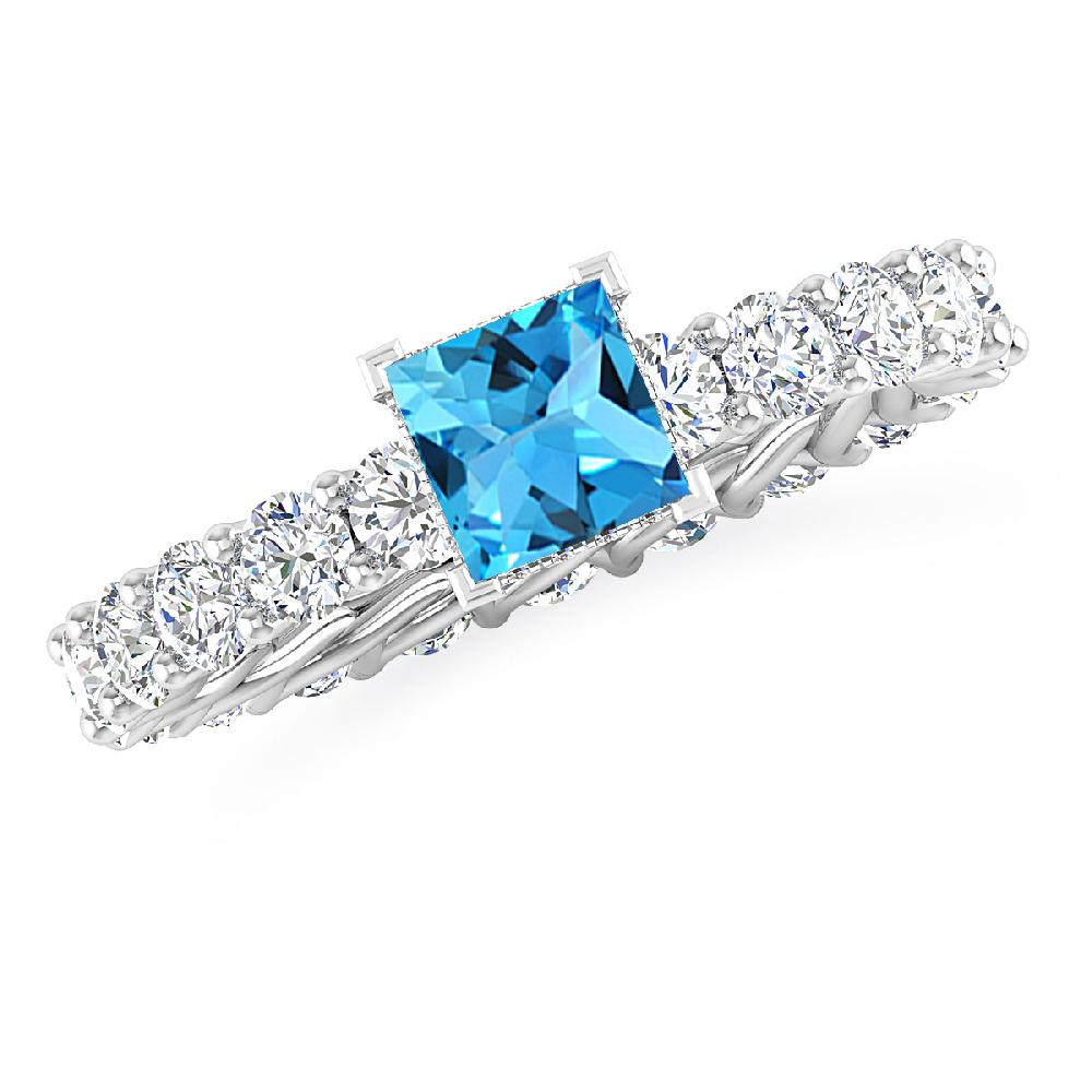 White Gold - Blue Topaz