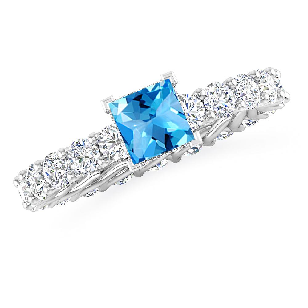 White Gold - Blue Topaz