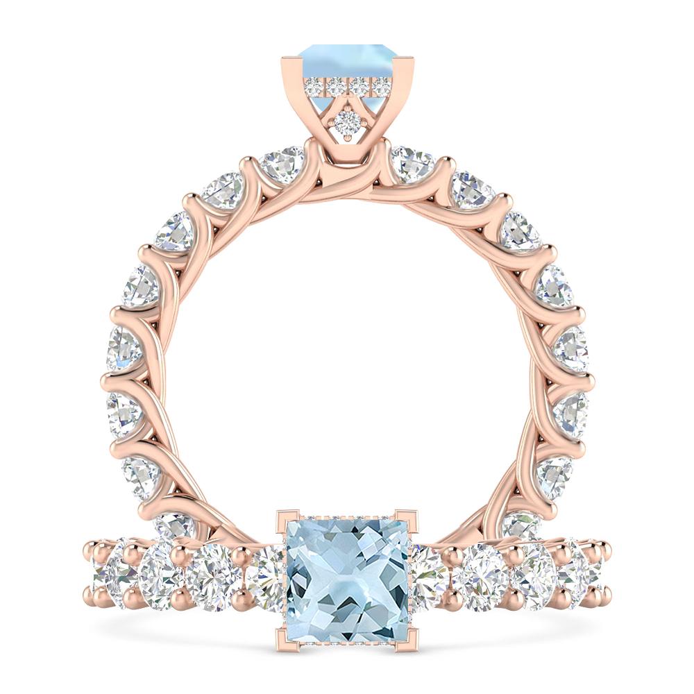 Rose Gold - Aquamarine